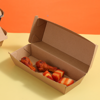 Boîte de restauration en carton ondulé, réutilisable, en aluminium, pour emporter, emballage alimentaire