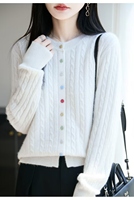 Maßgefertigter Reiner Kaschmir Anti-Pilling Klassischer Cardigan Mantel Gewebter Modischer Farbiger Knopf-Kragen Pullover Herbst Winter Twist-Mantel