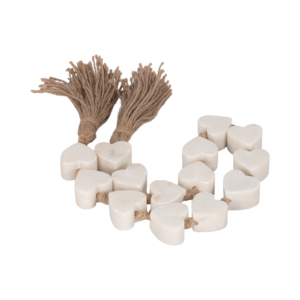 Filo di perline a forma di cuore in marmo con nappa per decorare casa, stanza o ufficio - Product Image 2
