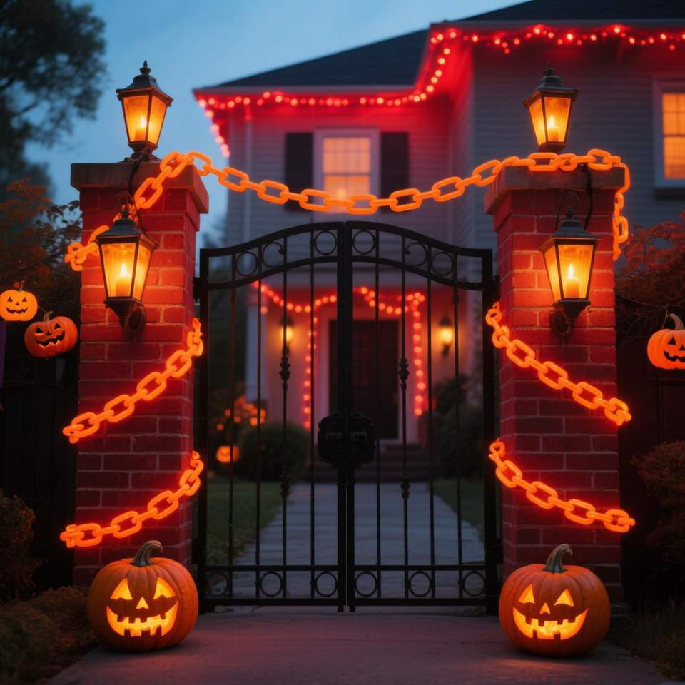 New LED Chain Light Halloween Decoration String Chain Light Waterproof 8 Modes Timer for Garden Figure Decorative Atmosphere
