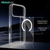 Coque de téléphone portable transparente antichoc en TPU PC Bayer anti-jaunissement avec fonction magnétique pour iPhone 18 Pro