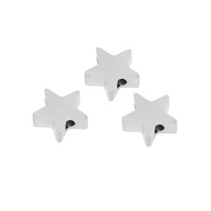 Geometría Acero inoxidable Europa popular 18K chapado en oro joyería de moda DIY simple estrella corazón cuentas sueltas para hacer pulsera - Product Image 4