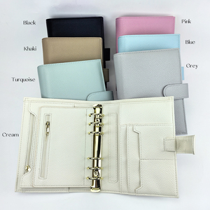 Nouvel organiseur de classeur à feuilles mobiles durable pour usage quotidien, portable, A6, bleu clair, avec couverture portefeuille en grain de litchi - Product Image 3