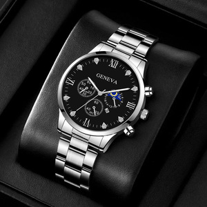 Hot Sale Fashion Men's Stainless Steel Watch Minimalist Casual Wristwatch Rudder Bracelet Quartz Watch Set Men's Jewelry <strong>Gift</strong> - Product Image 4