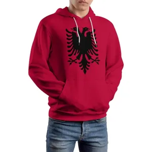 Fitspi Wholesale Custom Country Logo 3d Print Pullover Sweatshirts Albania Flag Hoodies Adult Casual Fashion Unisex Sweatshirt