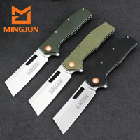 Couteau pliant en acier D2 avec pivot à roulement à billes, manche en Micarta, lame finition Stonewashed, couteau de poche EDC pour le camping, la randonnée et les activités de plein air