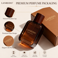 Flacon de parfum carré vide en verre ambré personnalisé 30ml 50ml 100ml avec bouchon en bois