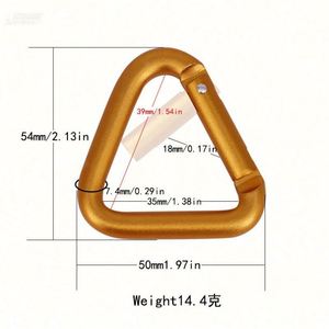 Custom Durable Outdoor Climbing Hammock Locking <b>Clips</b> Keychain <b>Hook</b> Triangle Type Aluminum Alloy Carabiner Laser Engraved - Product Image 6