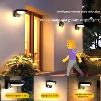 Nouvelle Lampe Murale Solaire Extérieure LED 2025 pour Escalier, Couloir, Jardin, Cour, avec Détection de Mouvement et Télécommande