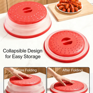 Couvercle pliable anti-éclaboussures pour micro-ondes, couvercle de conservation anti-poussière pour plats de cuisine avec évent vapeur pour réchauffer et conserver la fraîcheur - Product Image 2