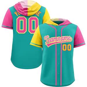 2025 Conjunto de ropa de softbol personalizado Sudadera con capucha de Jersey de béisbol con camisa de botón Logotipo de número de nombre cosido personalizado para jóvenes adultos - Product Image 1