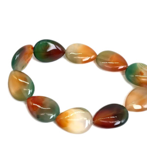 Teardrop sọc <span class=keywords><strong>Onyx</strong></span> Đá tự nhiên con công màu xanh lá cây mã não Bead, Vòng Cổ phụ kiện đồ trang sức sáng tạo 15x20mm 30x40mm 15 inch - Product Image 5