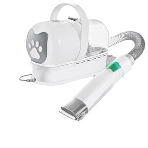 Kit de Aseo Multifuncional para Mascotas con Cortadora de Pelo y Aspiradora para Perros y Gatos, Blanco, ABS, Recargable - Product Image 2