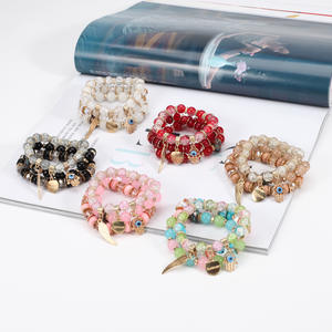 Fashion <b>Beaded</b> <b>Bracelets</b> Set With Wings Heart Evil Eye Charms For Women Gift Jewelry 2022 - Product Image 2