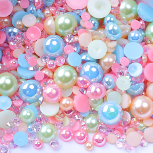 Cuentas <span class=keywords><strong>de</strong></span> perlas <span class=keywords><strong>de</strong></span> colores Juli Mix Crystal AB, apliques <span class=keywords><strong>de</strong></span> diamantes <span class=keywords><strong>de</strong></span> imitación, cuentas <span class=keywords><strong>de</strong></span> álbum <span class=keywords><strong>de</strong></span> recortes <span class=keywords><strong>de</strong></span> Strass medio redondo para manualidades <span class=keywords><strong>de</strong></span> ropa - Product Image 2