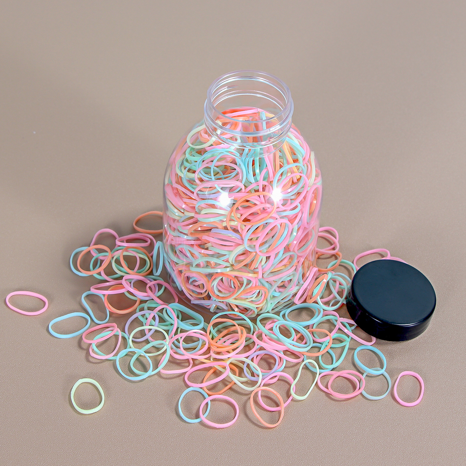 7 Pink Blue Small Circle Thickened Rubber Bands 1 Tub (1000+ Pieces)