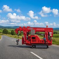 Mini-grue araignée diesel-électrique avec moteur CE Euro V, nacelle pour personnel, flèche de levage et ventouse à vide pour verre