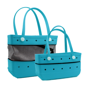 Wholesale summer best-selling foldable eva beach tote bag medium-sized portable waterproof large-capacity eva zipper tote bag - Product Image 3