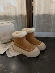 Bottes de neige montantes rétro en cuir véritable et laine, avec rembourrage et épaississement supplémentaires pour une chaleur accrue, bottes courtes - Product Image 4