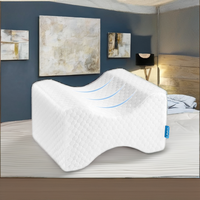 Oreiller pour les genoux en mousse à mémoire de forme avec tissu jacquard, soulagement de la douleur du nerf sciatique, repos au lit et sommeil, massage magnétique pour le lit