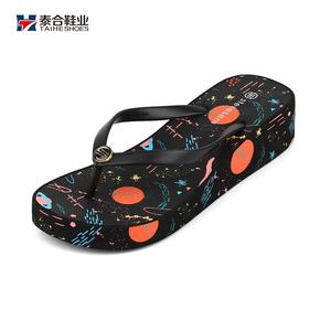 Tongs à talons hauts en caoutchouc eva pour femmes, chaussures de plage décontractées de haute qualité, vente en gros - Product Image 6