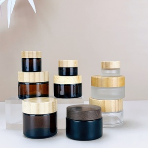 30 g Frosted Glass <b>Jar</b> With Wooden Lid Cosmetic Container 1 oz <b>Empty</b> Glass <b>Jars</b> 30 ml Glass <b>Jar</b> With Bamboo Lid for Face Cream - Product Image 4