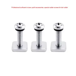 Stainless Screws Surfboard Tail Fin Stainless Steel Surf Fin Nails Bolt Screws Longboard Sliding Screw With Plate Surfing