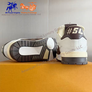 Zapatillas Deportivas de Lona Damier para Hombre, Zapatillas Deportivas de Lujo, Zapatillas de Moda de Piel Vacuna Suave para Correr, Caminar, Baloncesto, Uso Casual - Product Image 5