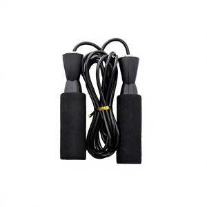 Corde à sauter bleue avec poignées en mousse noire 2,5 m – Durable, unisexe, pour exercices de gym, réglable, emballage portable, matériau personnalisable - Product Image 2