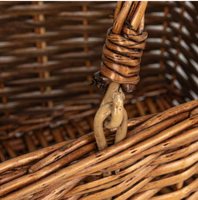 Panier de pique-nique aux copeaux de bois avec poignée oeufs de pâques tissés à la main bain de bonbons enfants jouet osier stockage cadeau emballage petit panier d'halloween