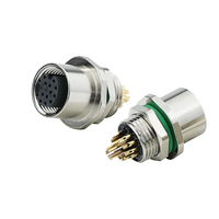 Connecteur femelle M12 A-Code LSHITECH à montage sur panneau arrière, étanche IP67, 2-8 broches, pour capteur industriel et automatisation, échantillon rapide