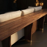 Canapé sectionnel en cuir Nappa italien de luxe en forme de U avec bureau intégré en noyer, console de rangement à chargement sans fil, garantie 5 ans pour salon
