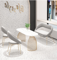 Combinaison Table et Chaise pour Salon de Thé, Restaurant de Desserts et de Burgers, Mobilier de Restauration Simple et Frais, Banquette de Café