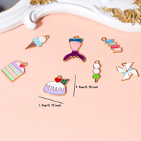 Hisera Nouvelle Collection Pendentif Collier en Alliage de Zinc Électroplaqué, Motif Gâteau et Cœur Mignon, Fait Main DIY, Idéal pour Cadeau de Mariage ou de Fête