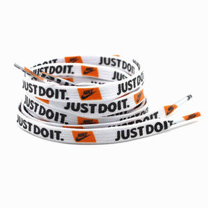 Yrunfeety 플랫 OEM 신발 레이스 100-180CM 사용자 정의 로고 NK 신발 끈에 대 한 인쇄 신발 끈 8MM 운동화 Shoestrings - Product Image 3