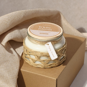 Bougie <span class=keywords><strong>Woodwick</strong></span> en vente chaude avec couvercle en bois romantique de luxe fait à la main, personnalisée, sans fumée, décoration de la maison - Product Image 2