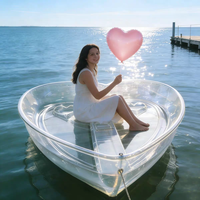 Kayak transparent en forme de cœur de 6,5 pieds, léger et stable, pour une ou deux personnes, idéal pour les excursions panoramiques en résort, la dérive et les activités de plein air.