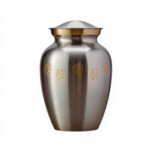 Urne funéraire en métal doré avec empreinte de patte, artisanale, pour cendres d'animaux de compagnie, pour garder les cendres de proches, fournitures funéraires - Product Image 1