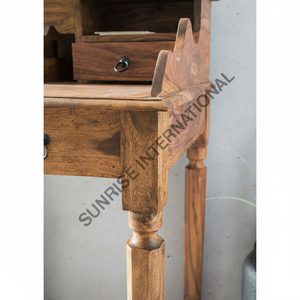 Bureau d'écriture en bois massif de style colonial, meilleur bureau d'étude et de travail informatique pour le bureau, meubles de style français - Product Image 1