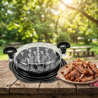 Outil à déchiqueter le poulet XL Twist 10,8 pouces, grand modèle avec plateau, brosse et base antidérapante pour cuisine, barbecue, poulet, bœuf, salade