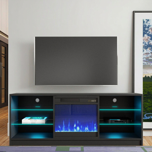 Hiện đại sang trọng 65-75 inch điện LED ánh sáng lò sưởi TV đứng Tủ sang trọng bằng gỗ Bảng điều chỉnh cho phòng khách cho khách sạn - Product Image 4