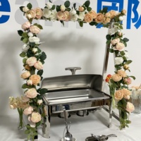 Présentoir à fleurs en acier inoxydable pour traiteur, ensemble de buffet, centre de table, plat de service de luxe doré pour mariage Truepai