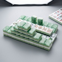 Ensemble de Mahjong Américain de Luxe Moderne Premium 160 Tuiles, Motif Eaux Émeraude, Acrylique Gravé, Écologique, Standard Professionnel