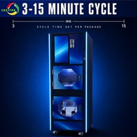 Distributeur automatique de nettoyage de casques et de chaussures à deux compartiments avec supports réglables pour le nettoyage des casques et des baskets