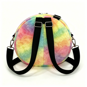Bolso de Hombro de Peluche con Cara de Burro 3D Personalizado, Lindo, con Relleno de Algodón PP, Temática de Animales de Granja, Diseño Arcoíris, Halloween - Product Image 3