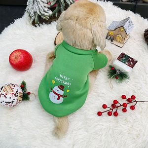 Sweat-shirts de Noël pour animaux de compagnie, pour chats et chiens, doublure en polaire rouge et verte, tenue chaude, design renne et Père Noël, vêtements de fête mignons - Product Image 4