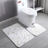 Hot Faux Rabbit Fur Memory Foam Rug Golden Foiled Pattern Carpet Toilet Carpet Set Shaggy Bath Mat
