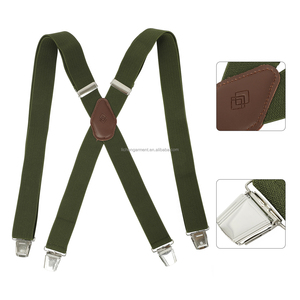 Bretelles de mode décontractées pour hommes avec 4 clips, bretelles élastiques et sangle de pantalon, accessoire de <span class=keywords><strong>jarretelle</strong></span> confortable - Product Image 3