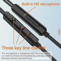 Écouteurs filaires SOMIC TONE S610 3,5 mm AUX, accessoires de jeu, écouteurs intra-auriculaires, écouteurs pour téléphone portable avec micro et contrôle du volume