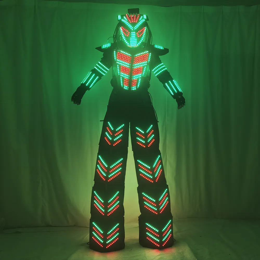 LED Robot Suits for Adults Luminous Kryoman Robot Suit for Performance Illuminated Stilts Clothes by David Guetta